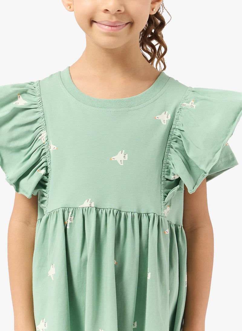 Pinata Ruffle Shoulder Printed Summer Dress - Image 4